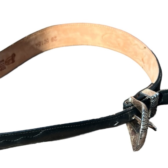 🌻Justin Top Grain Cowhide Black Leather Belt Size 28 - Picture 10 of 11